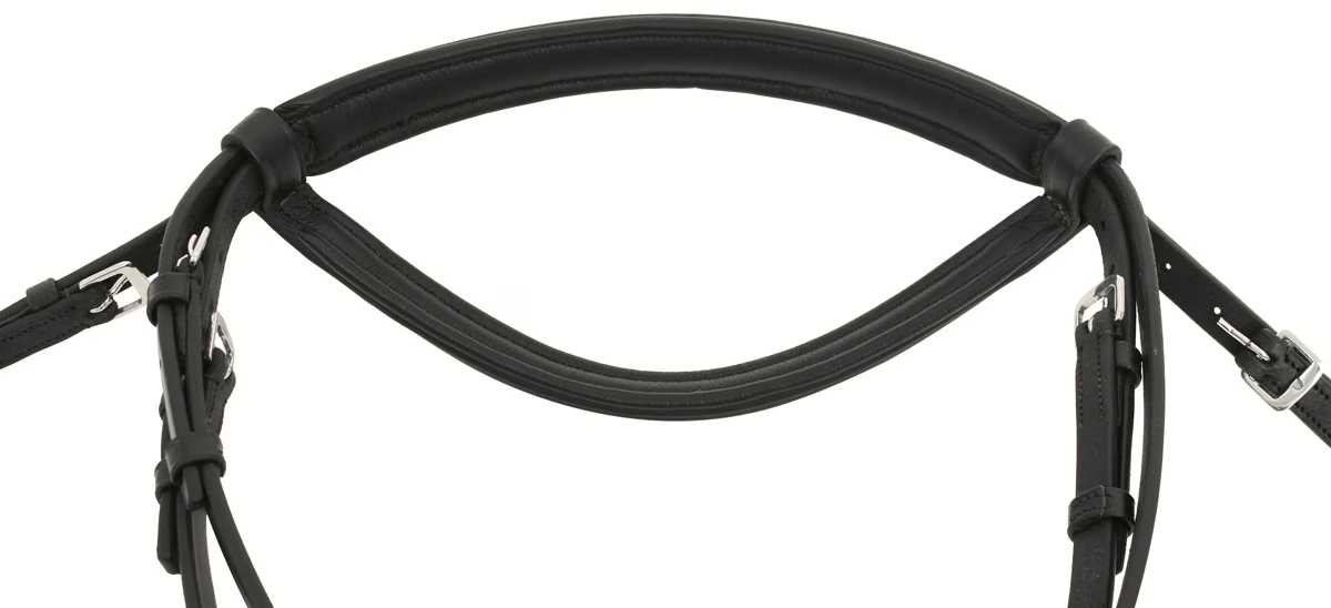Premium Black Leather English Snaffle Bridle thumbnail 3