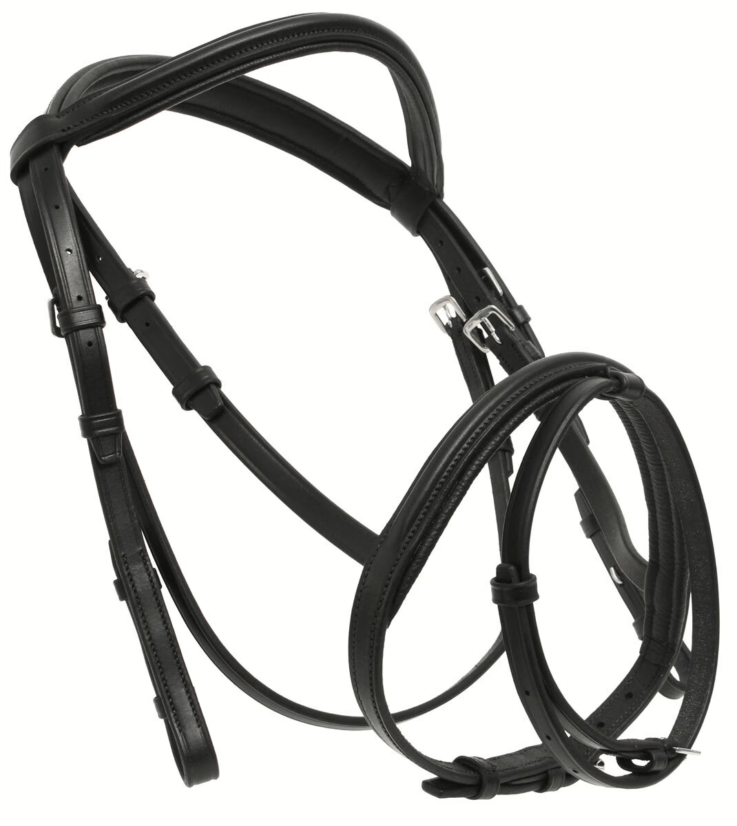 Premium Black Leather English Snaffle Bridle thumbnail 4