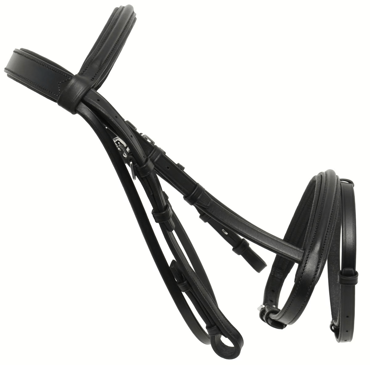 Premium Black Leather English Snaffle Bridle thumbnail 5