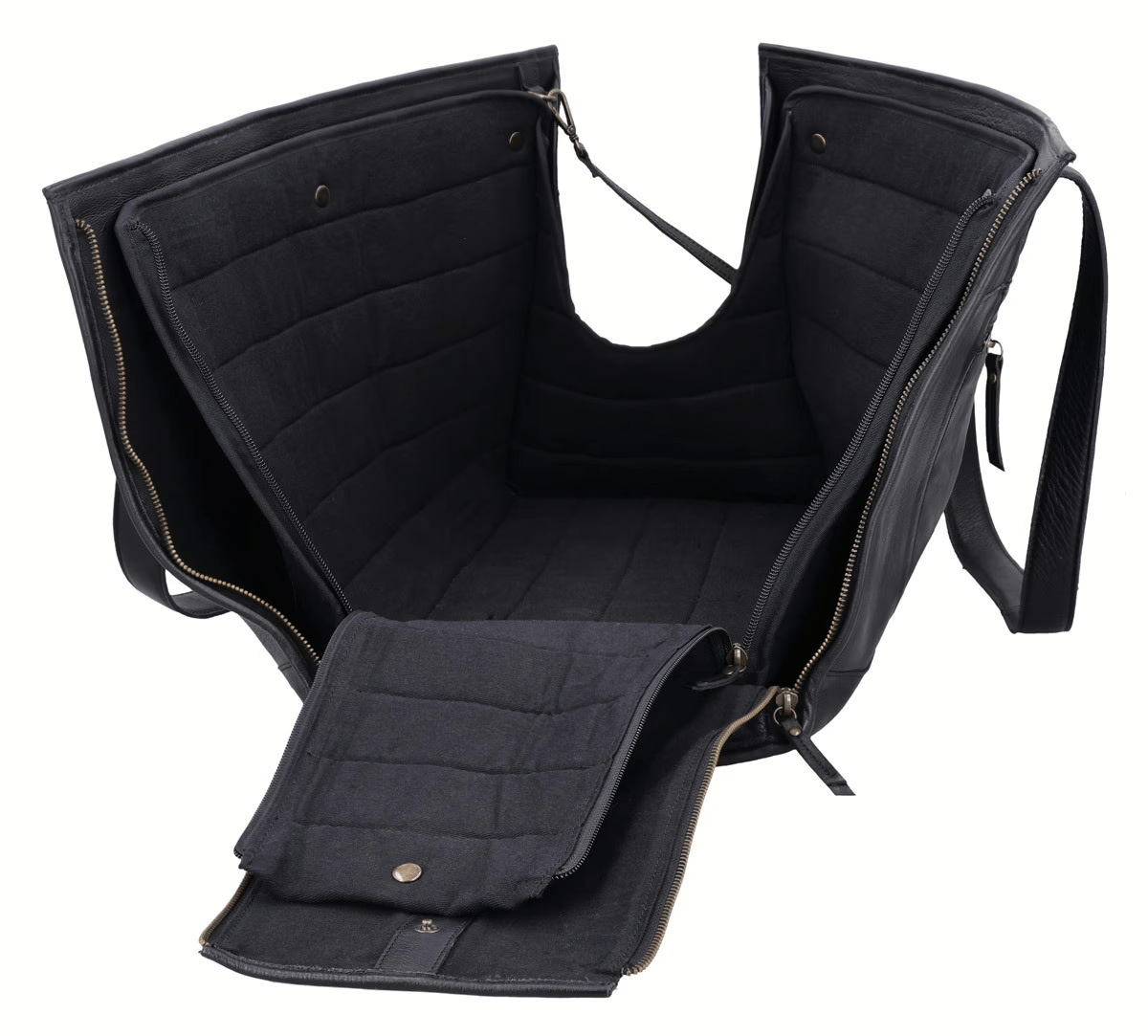 Premium Black Leather Pet Carrier Bag thumbnail 5