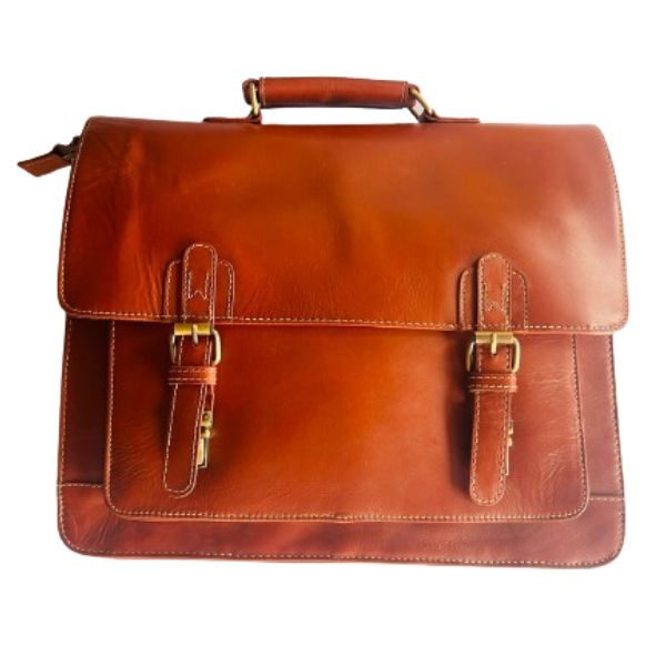 Retro buffalo Leather big pocket Laptop Bag