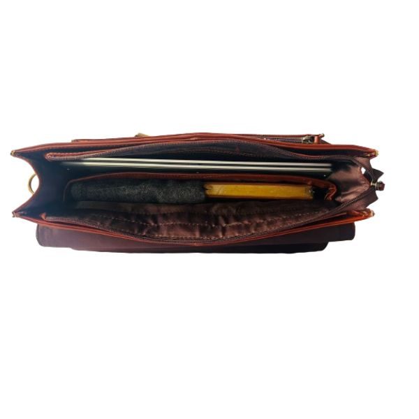 Retro buffalo Leather big pocket Laptop Bag thumbnail 4