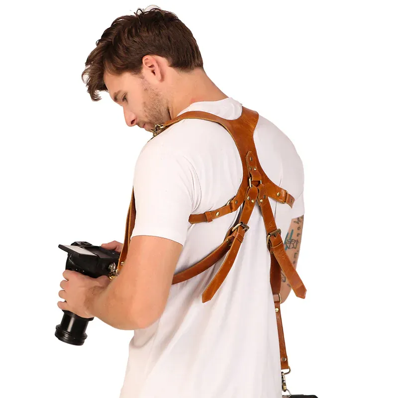 Premium Double Shoulder Leather Camera Strap thumbnail 3