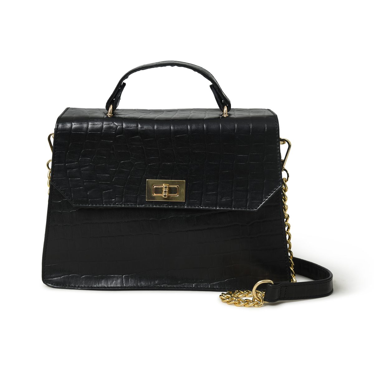 IndiFash - Handcrafted Unique Sling Buffalo Leather Bag for Women’s black