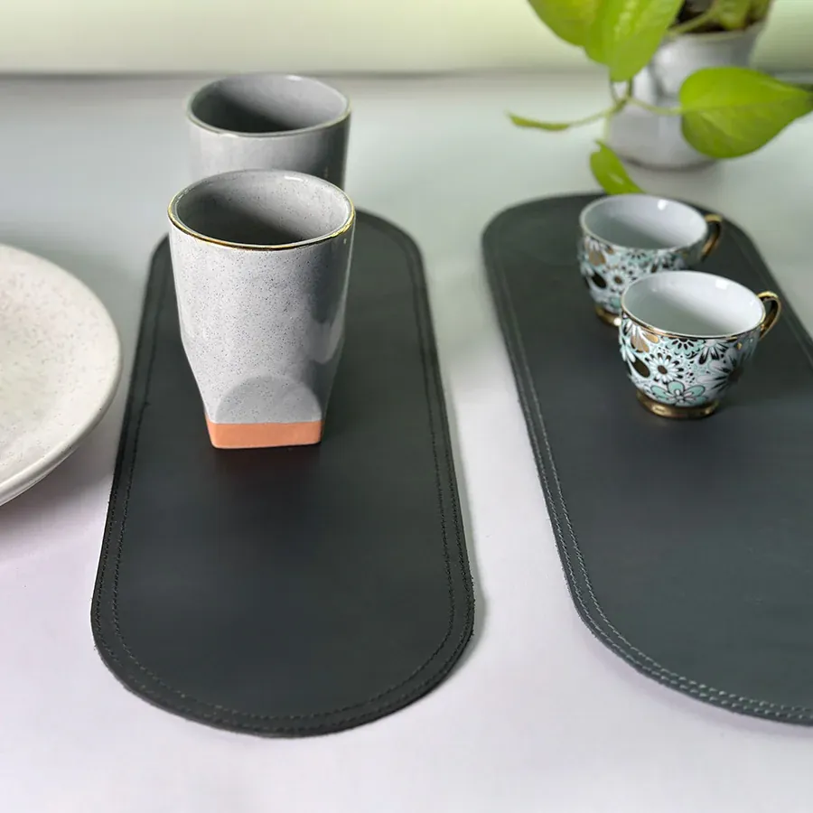 remium Leather Desk Curve Mat - Elegant Table Protector thumbnail 2