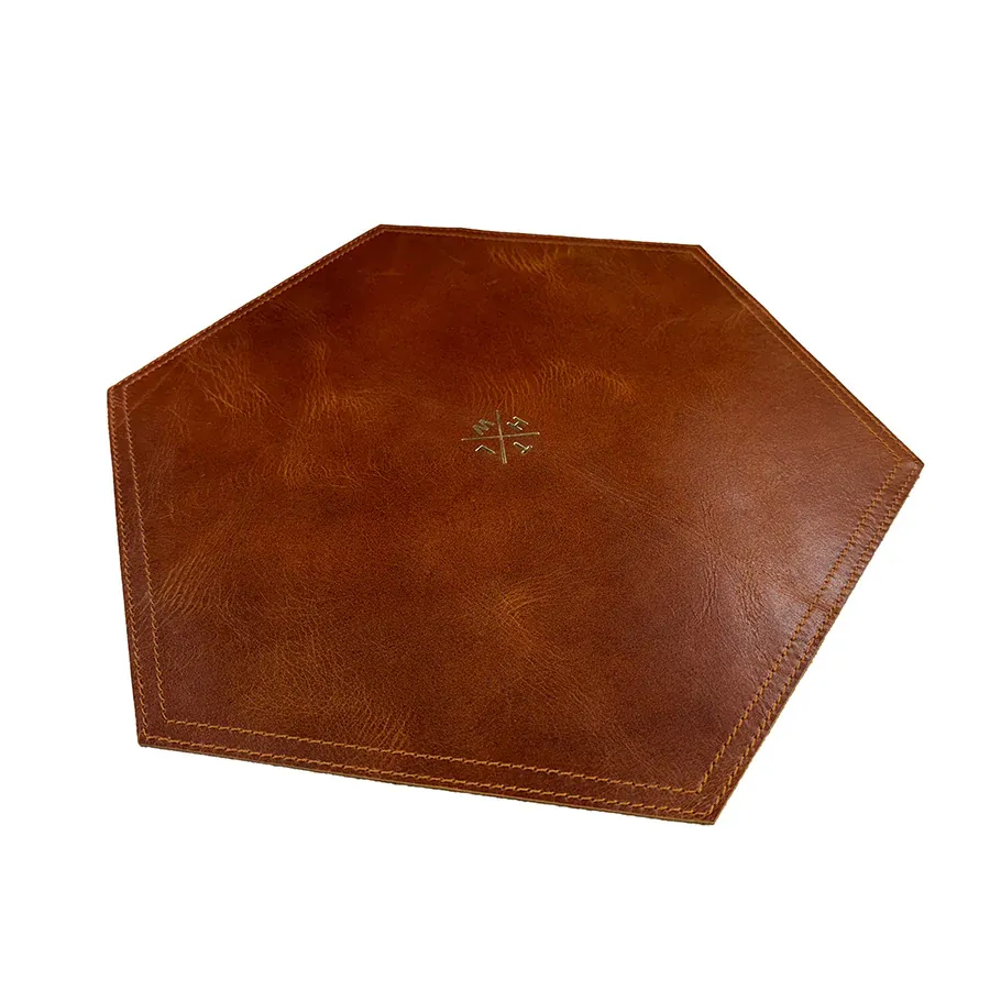 Premium Leather Hexa Placemats - Elegant Dining & Office Table Protection thumbnail 6