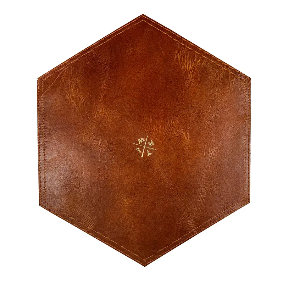 Premium Leather Hexa Placemats - Elegant Dining & Office Table Protection thumbnail 7