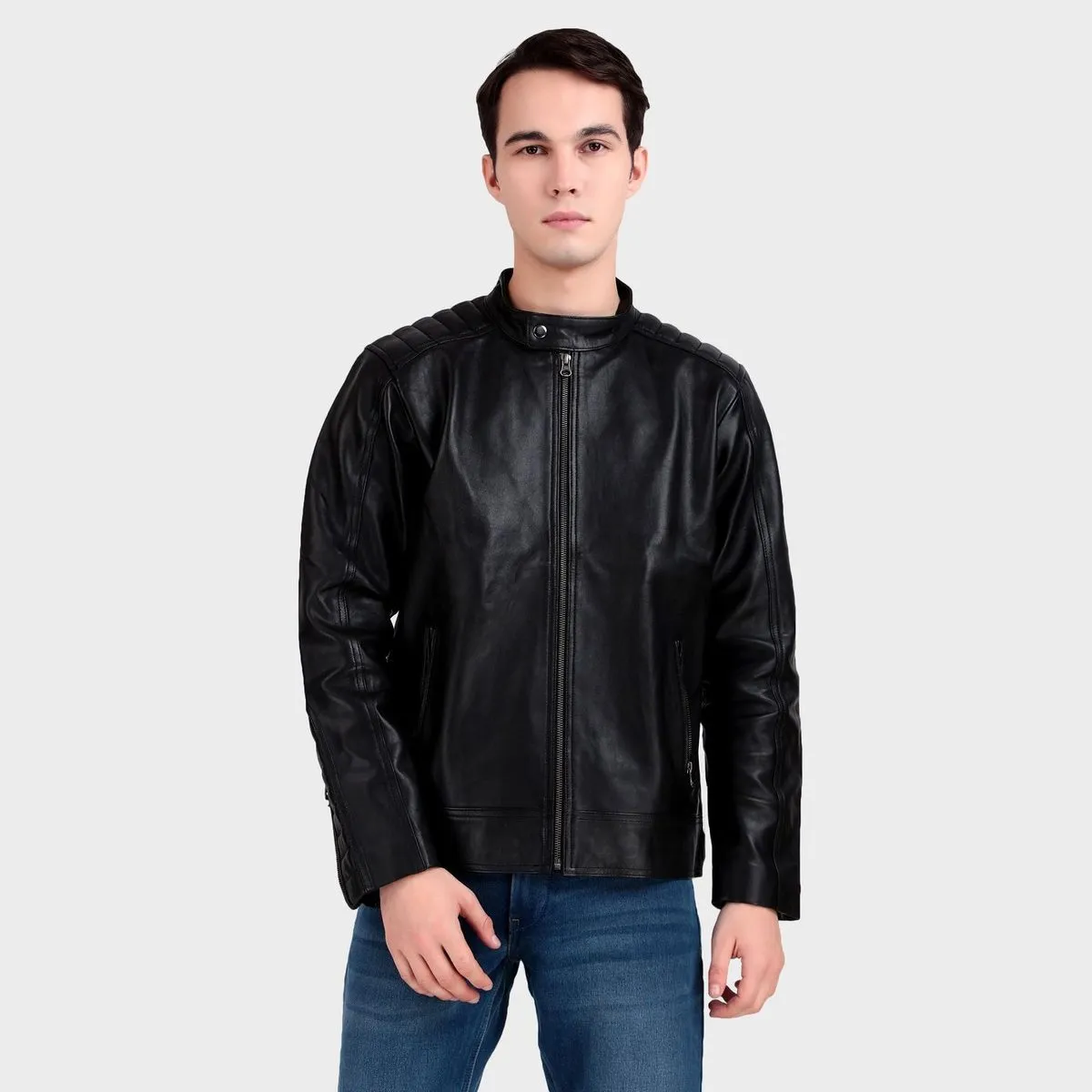 Premium Men’S Black Leather Jacket
