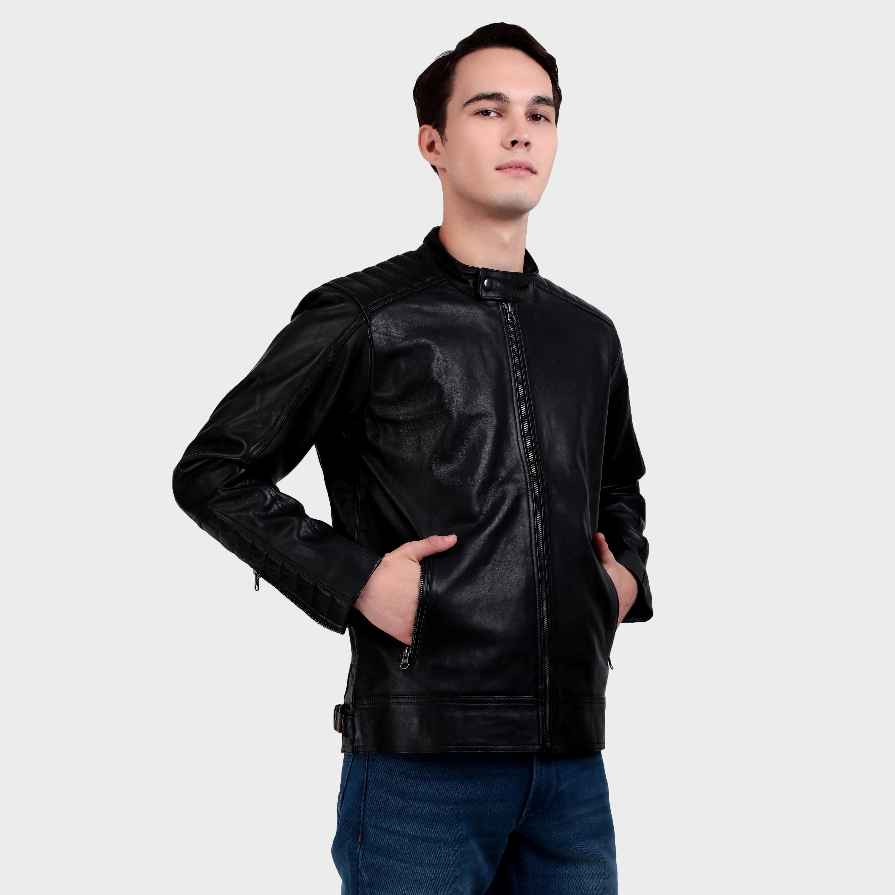 Premium Men’S Black Leather Jacket thumbnail 27