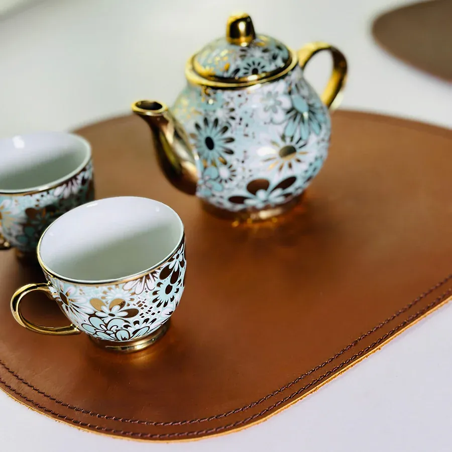 Premium PU Leather Table Mats for Dining - Heat & Spill Resistant
