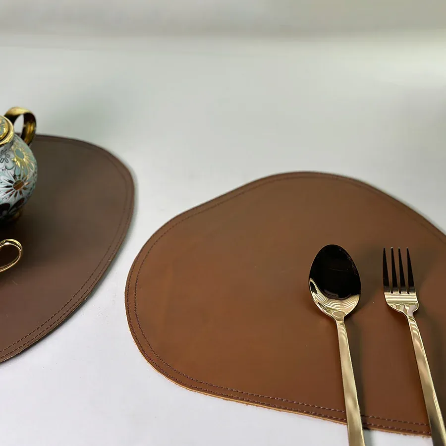 Premium PU Leather Table Mats for Dining - Heat & Spill Resistant thumbnail 2