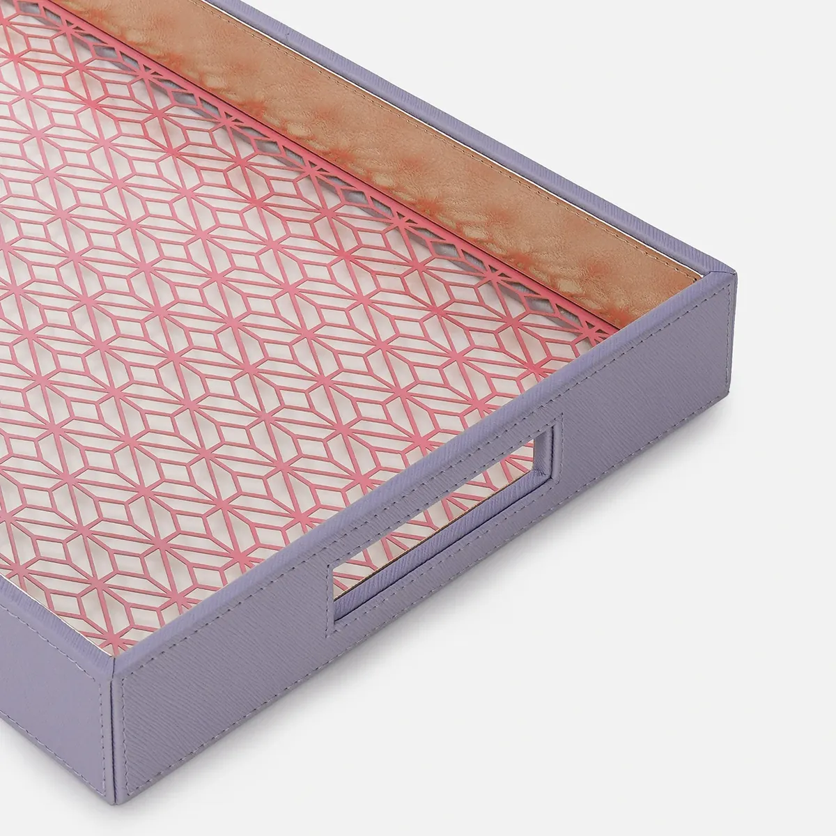 Purple & Pink Dual-Toned Faux Leather Tray thumbnail 3