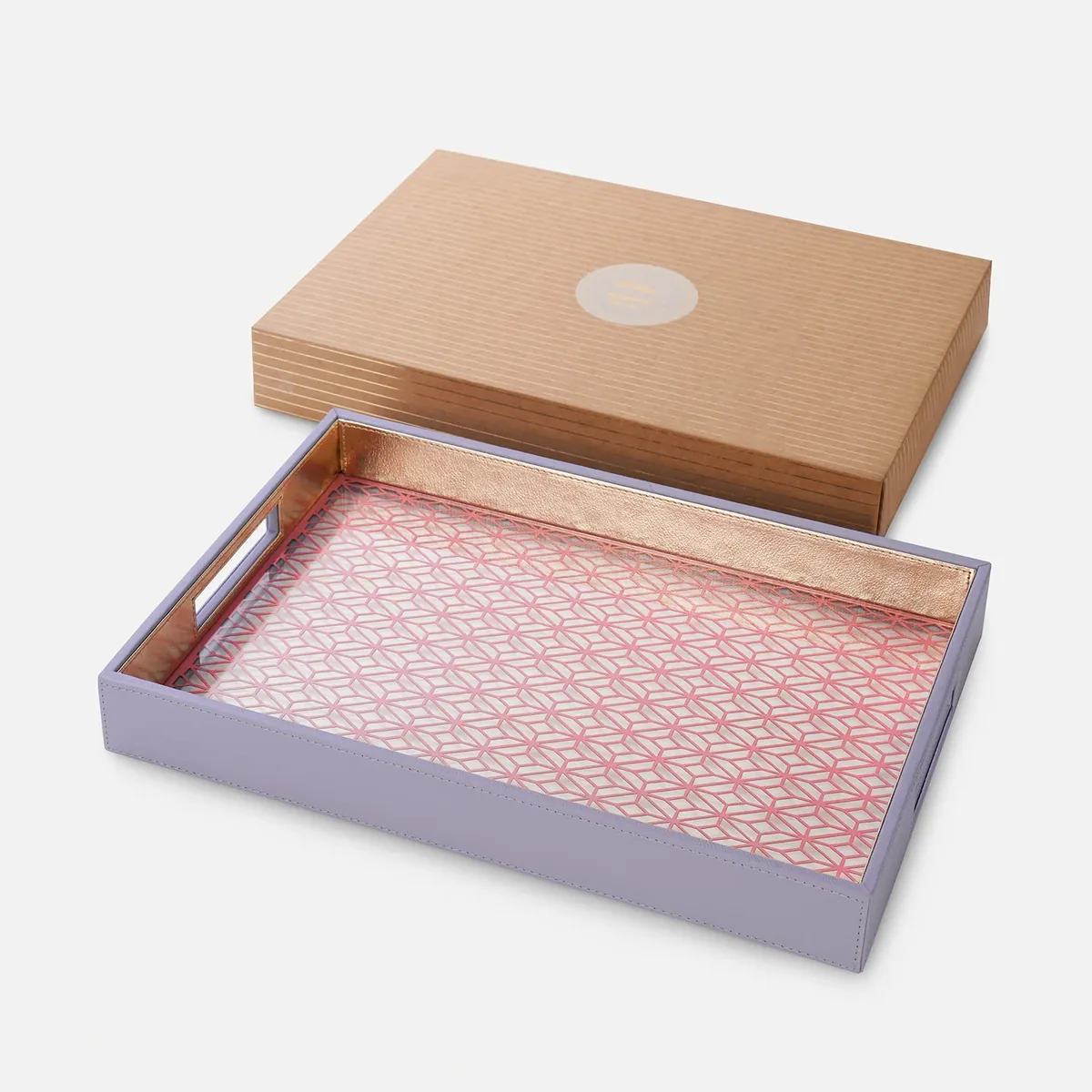Purple & Pink Dual-Toned Faux Leather Tray thumbnail 5