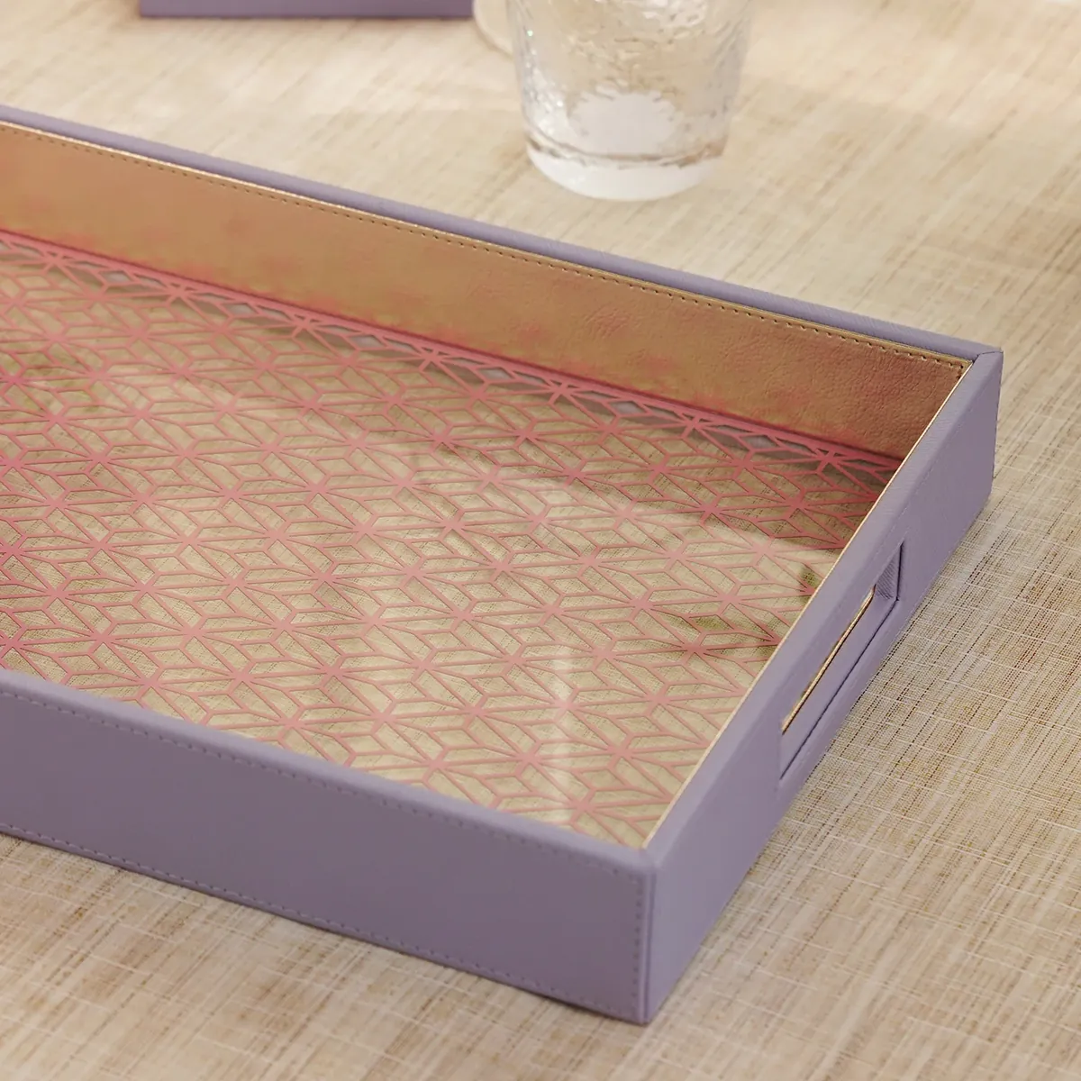Purple & Pink Dual-Toned Faux Leather Tray thumbnail 6
