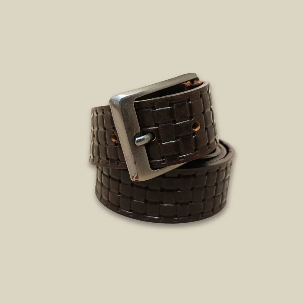 Rahi Mens Genuine Leather Woven Formal & Casual Belt
