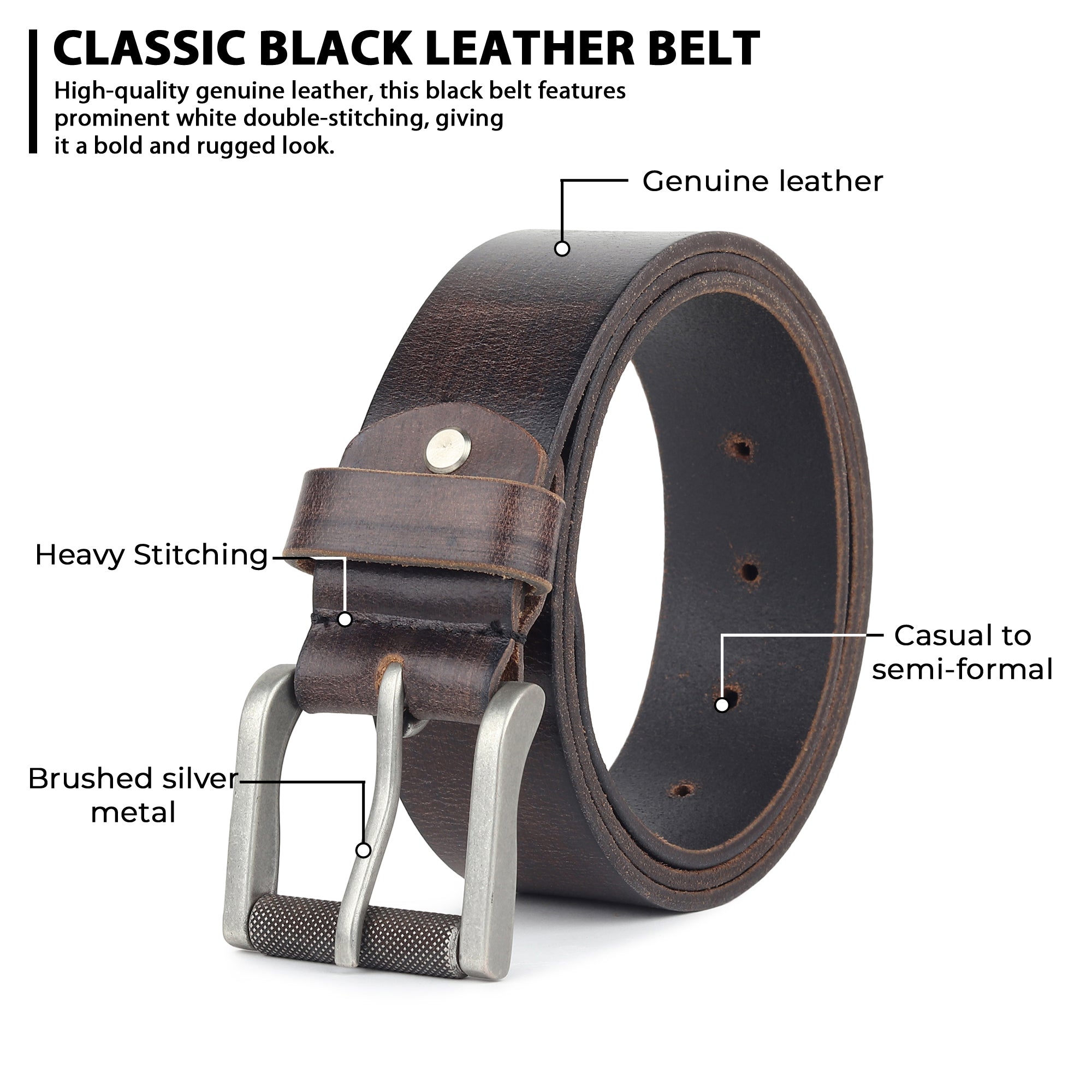Retro Style Mens Leather Belt thumbnail 4