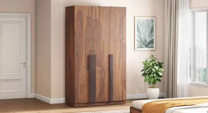 Rodrigues 3-Door Engineered Wood Wardrobe in Sheesham Finish