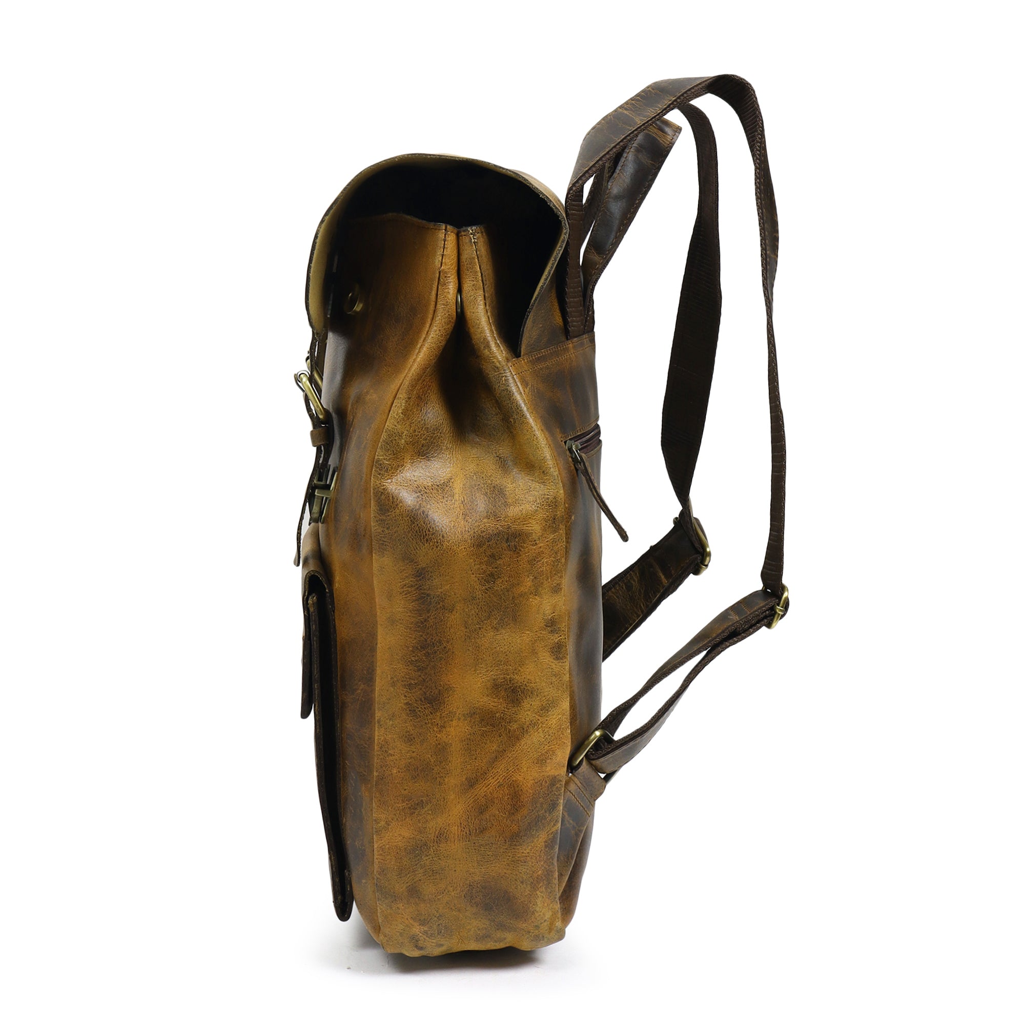 Rustic Vintage Leather Office Backpack thumbnail 3