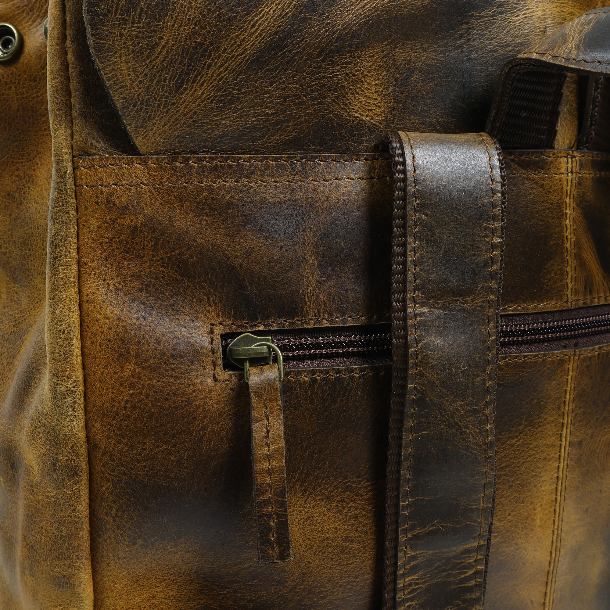 Rustic Vintage Leather Office Backpack thumbnail 7