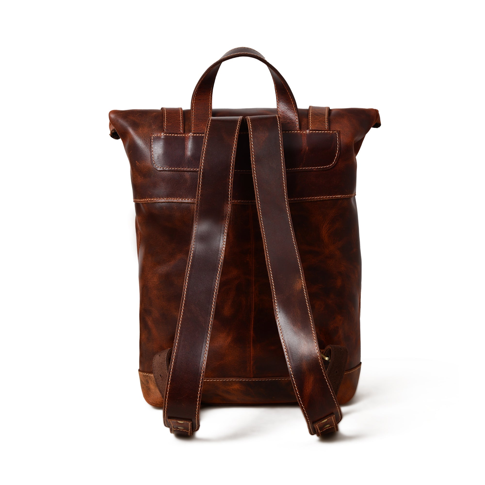 Brown Saddleback Backpack- Roll Top thumbnail 5