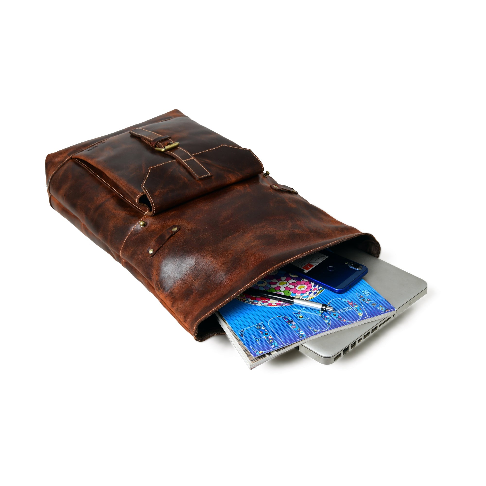 Brown Saddleback Backpack- Roll Top thumbnail 7