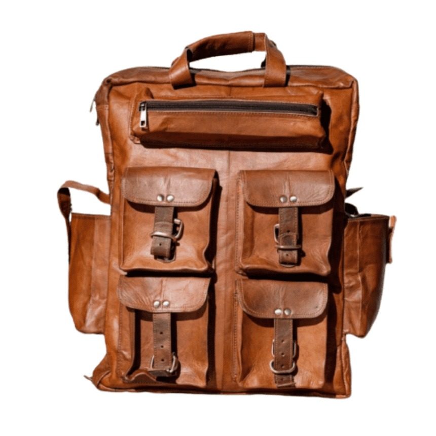 IndiFash - Seven Pocket Goat Leather Backpack | Unisex