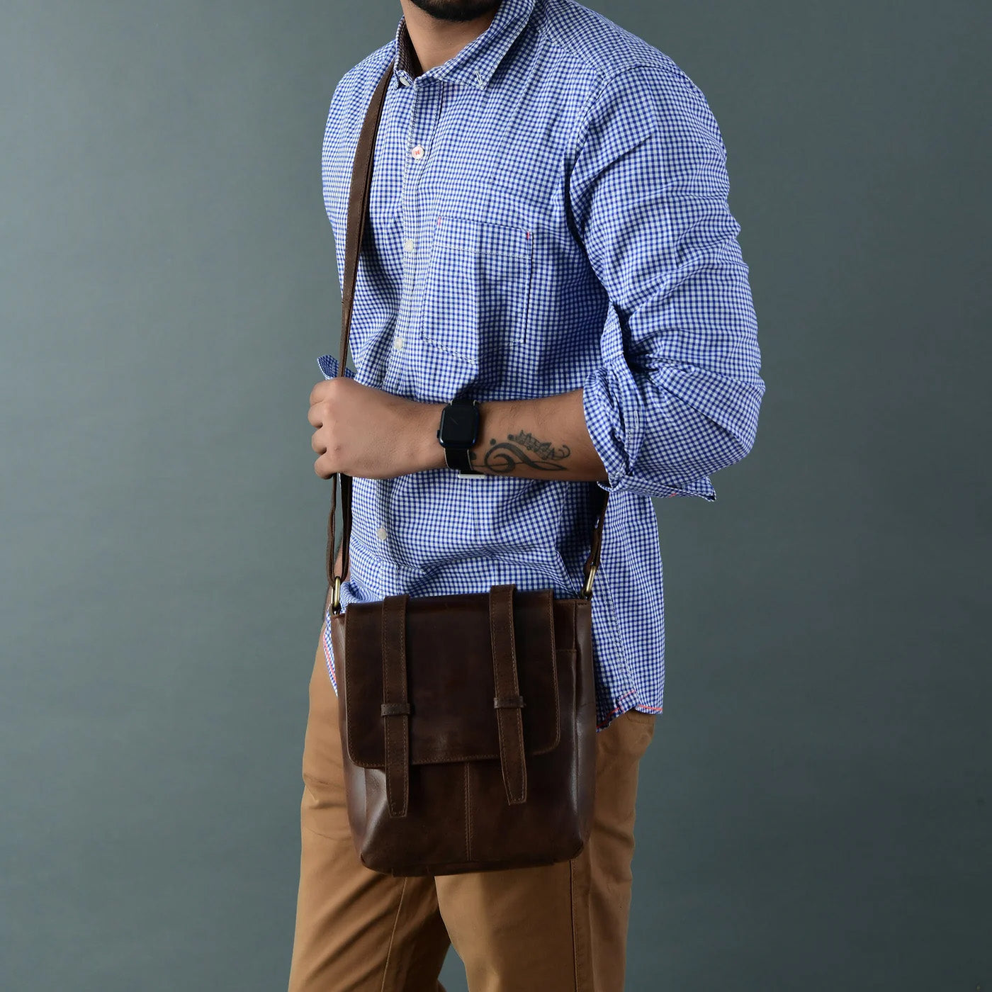 Side Leather Messenger Bag thumbnail 10