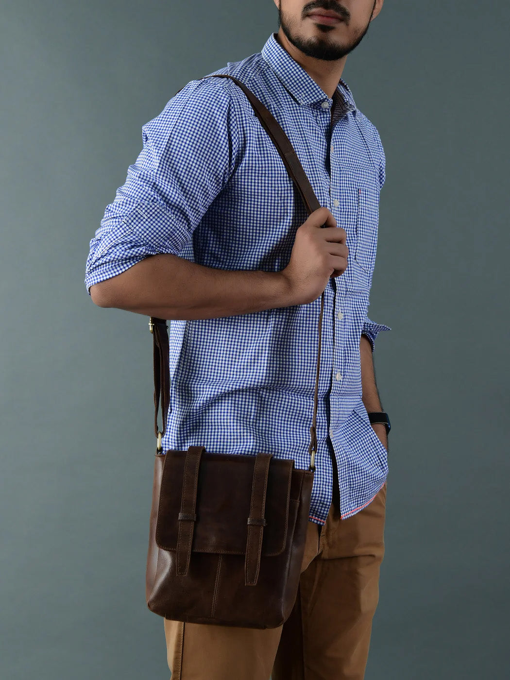 Side Leather Messenger Bag thumbnail 11