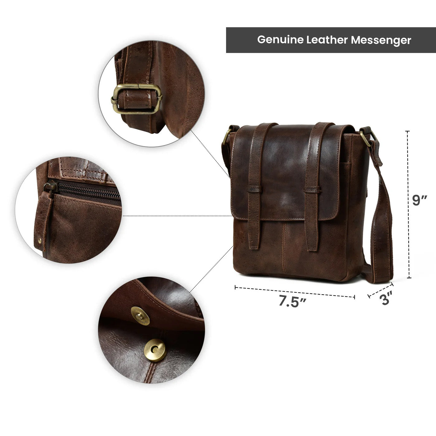 Side Leather Messenger Bag thumbnail 6