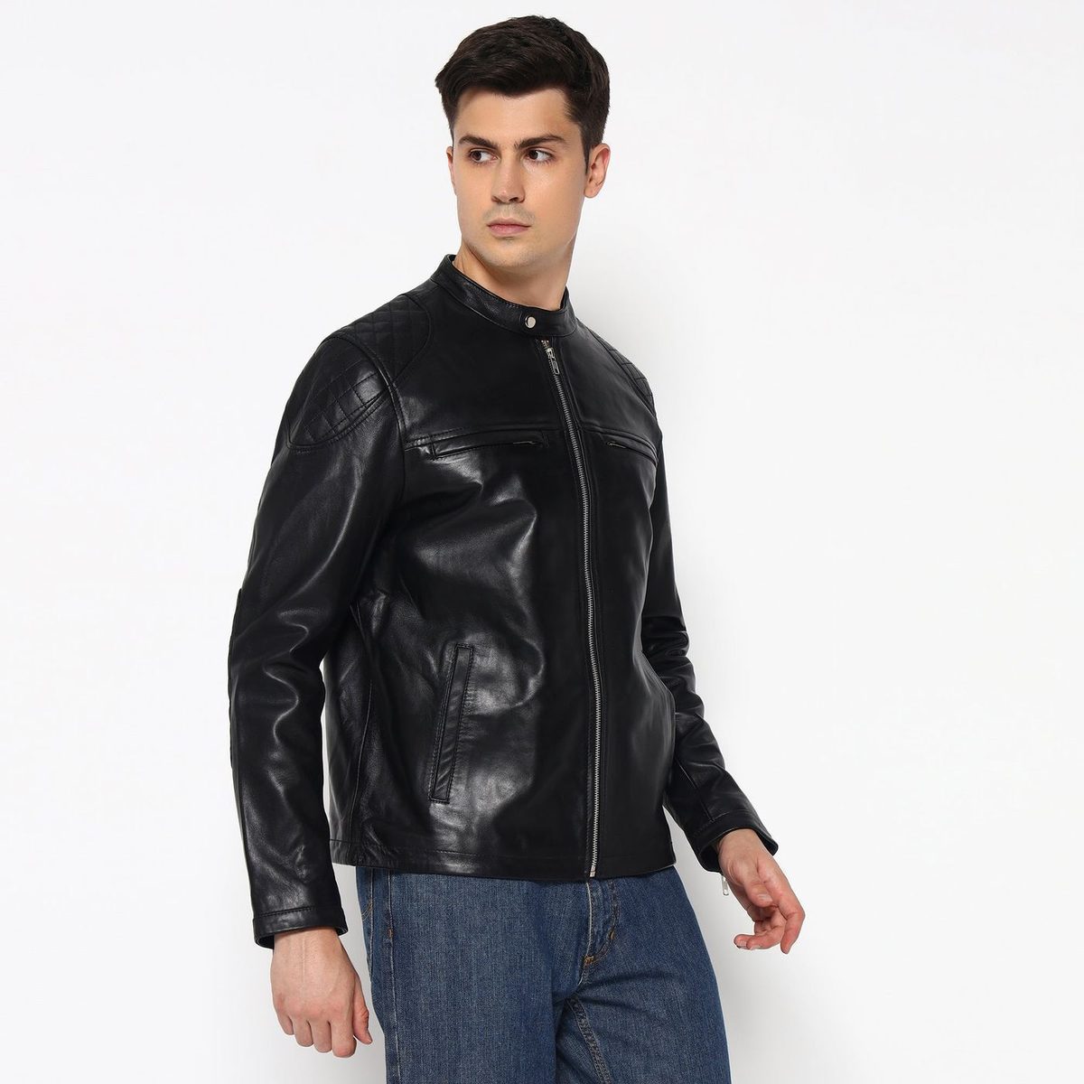 Signature Black Men's Leather Jacket thumbnail 4