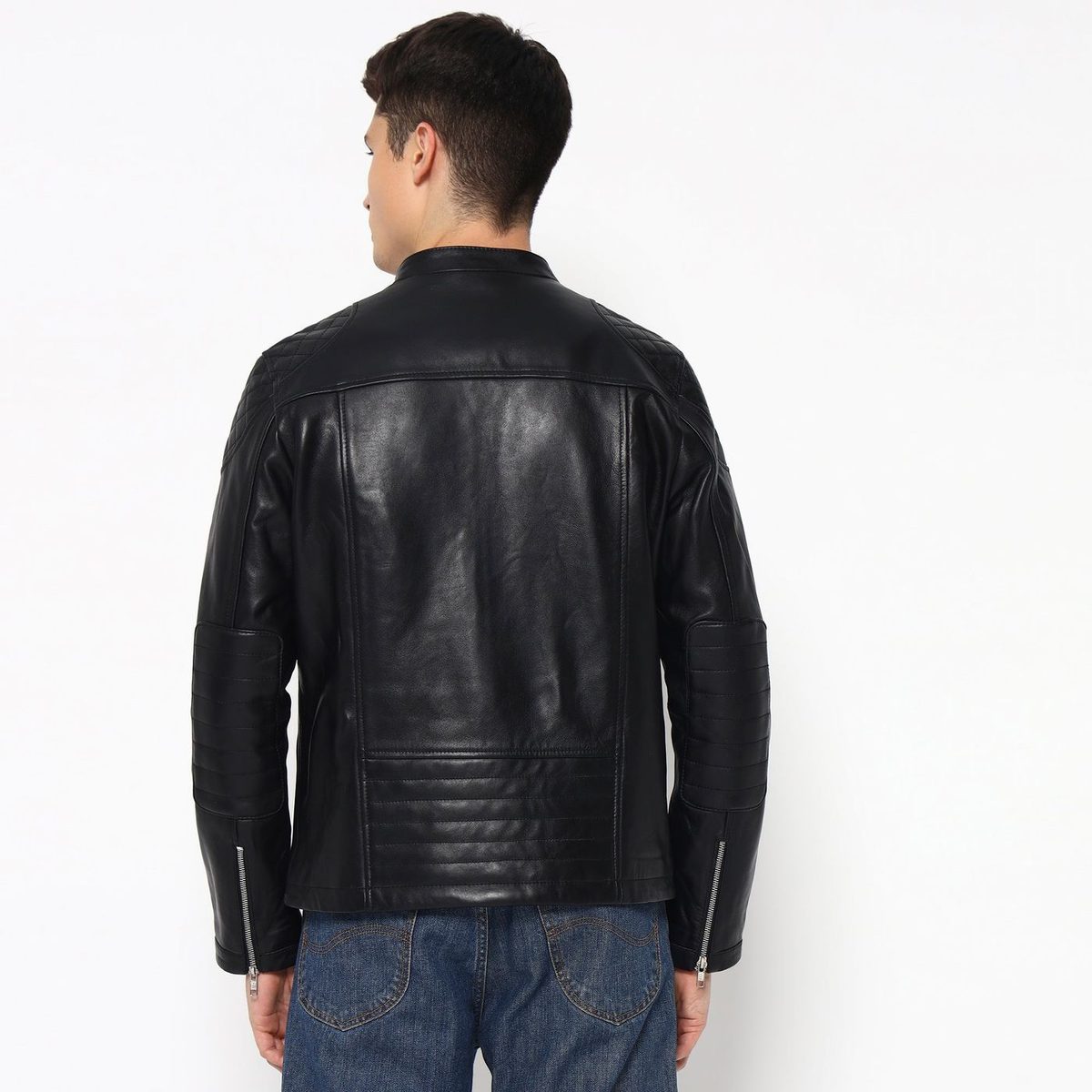 Signature Black Men's Leather Jacket thumbnail 5
