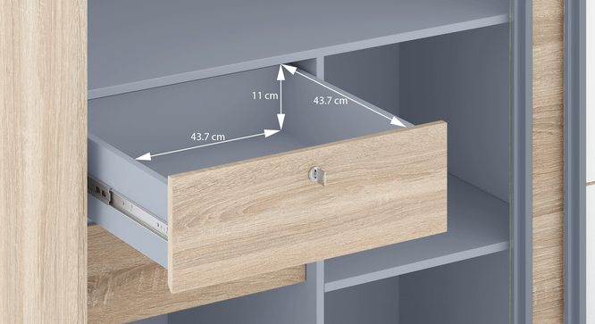 Sonoma Oak 2-Door Sliding Wardrobe with Mirror thumbnail 5