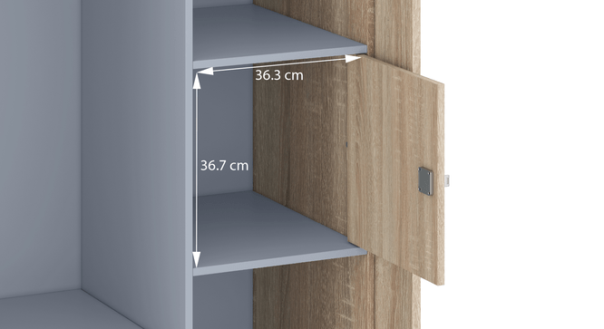 Sonoma Oak 2-Door Sliding Wardrobe with Mirror thumbnail 7