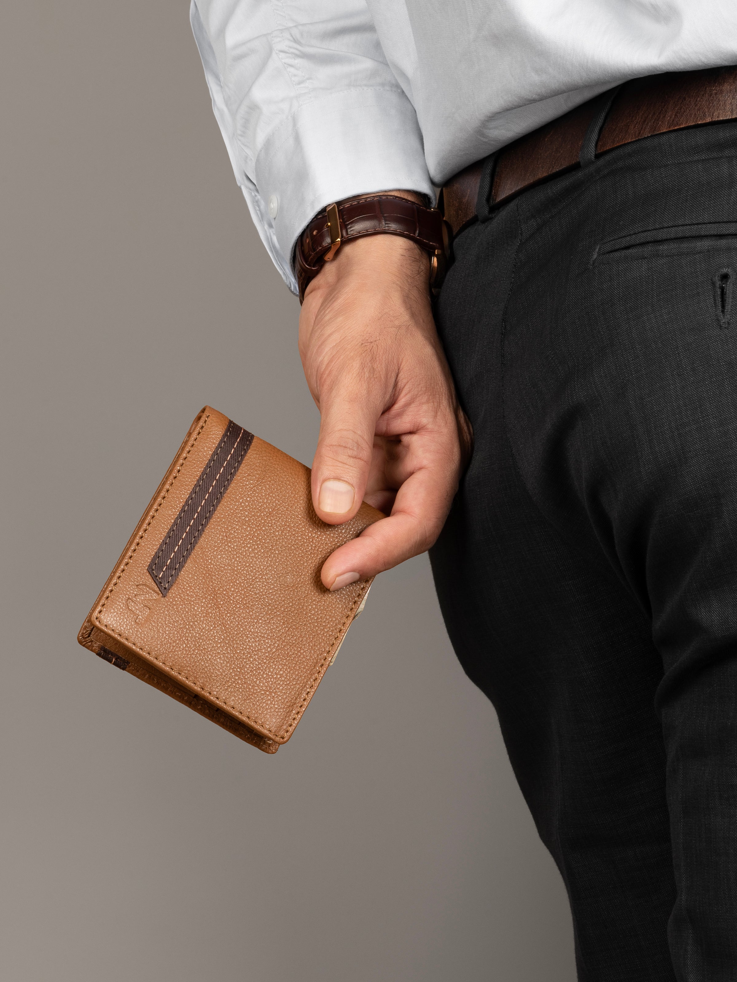 Stripe Brown Mens Wallet thumbnail 6