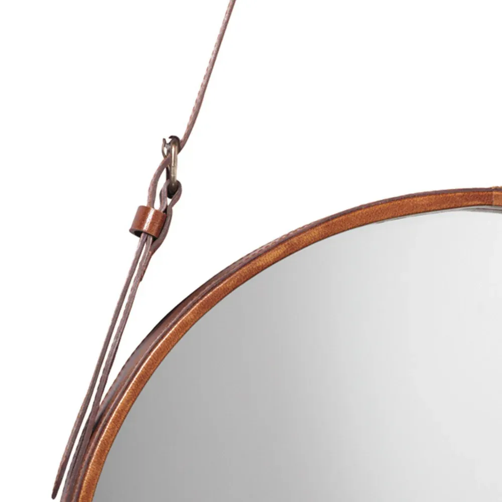 Tan Leather Hanging Mirror thumbnail 4