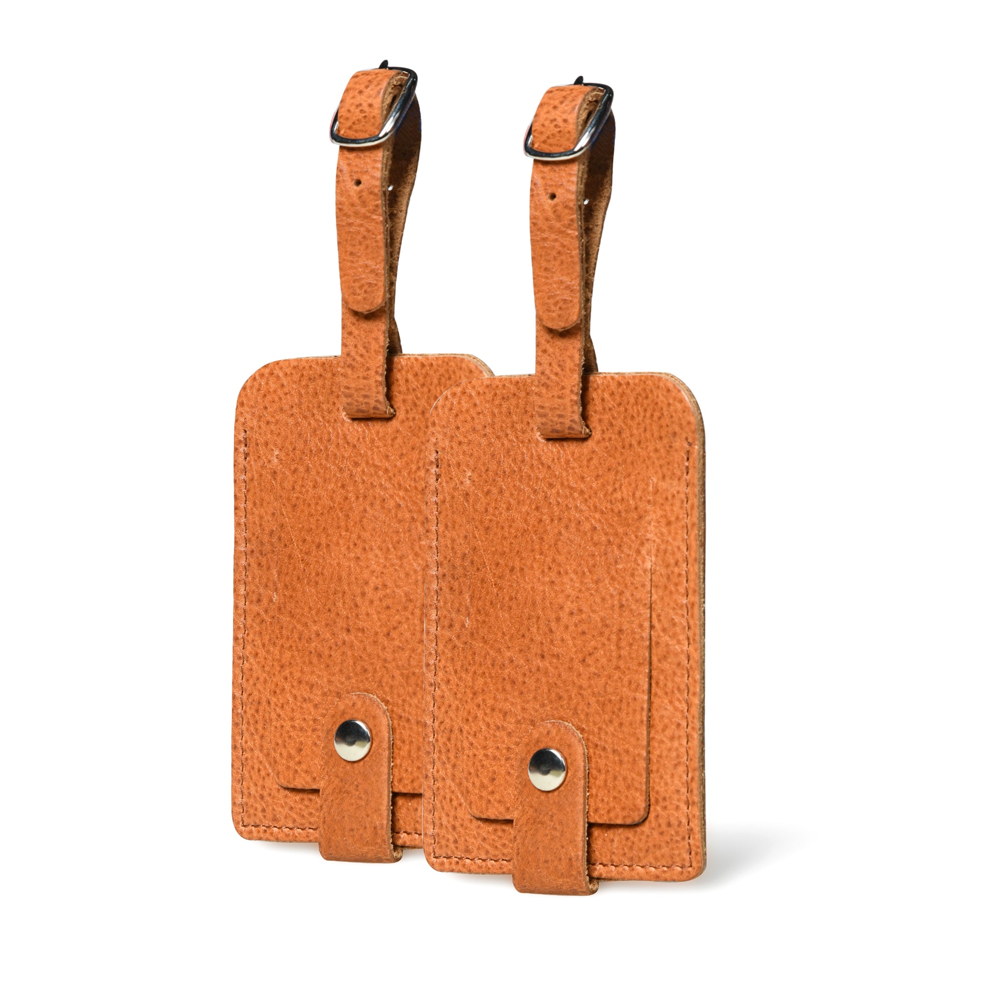Tan Leather Luggage Tags Set thumbnail 2
