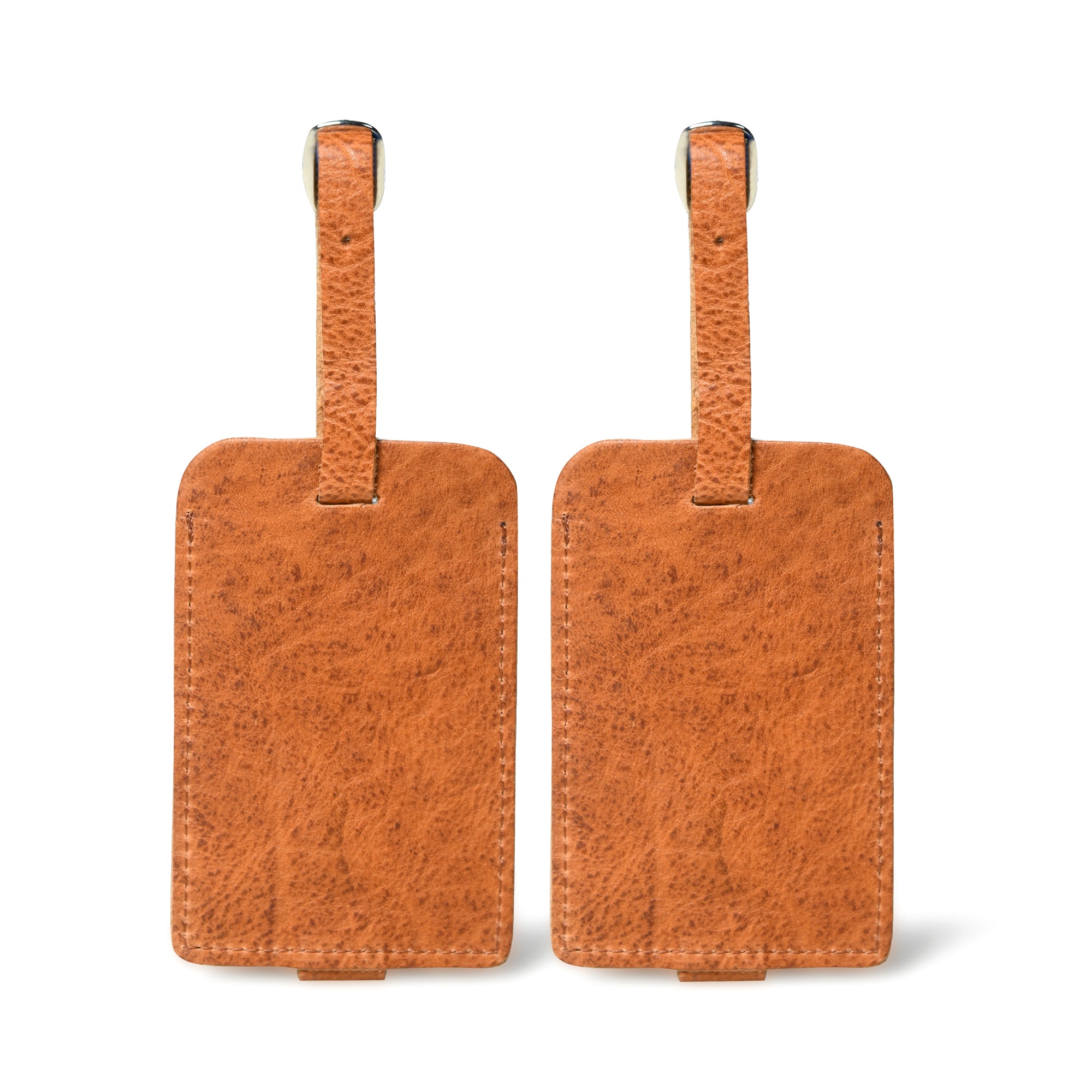 Tan Leather Luggage Tags Set thumbnail 3