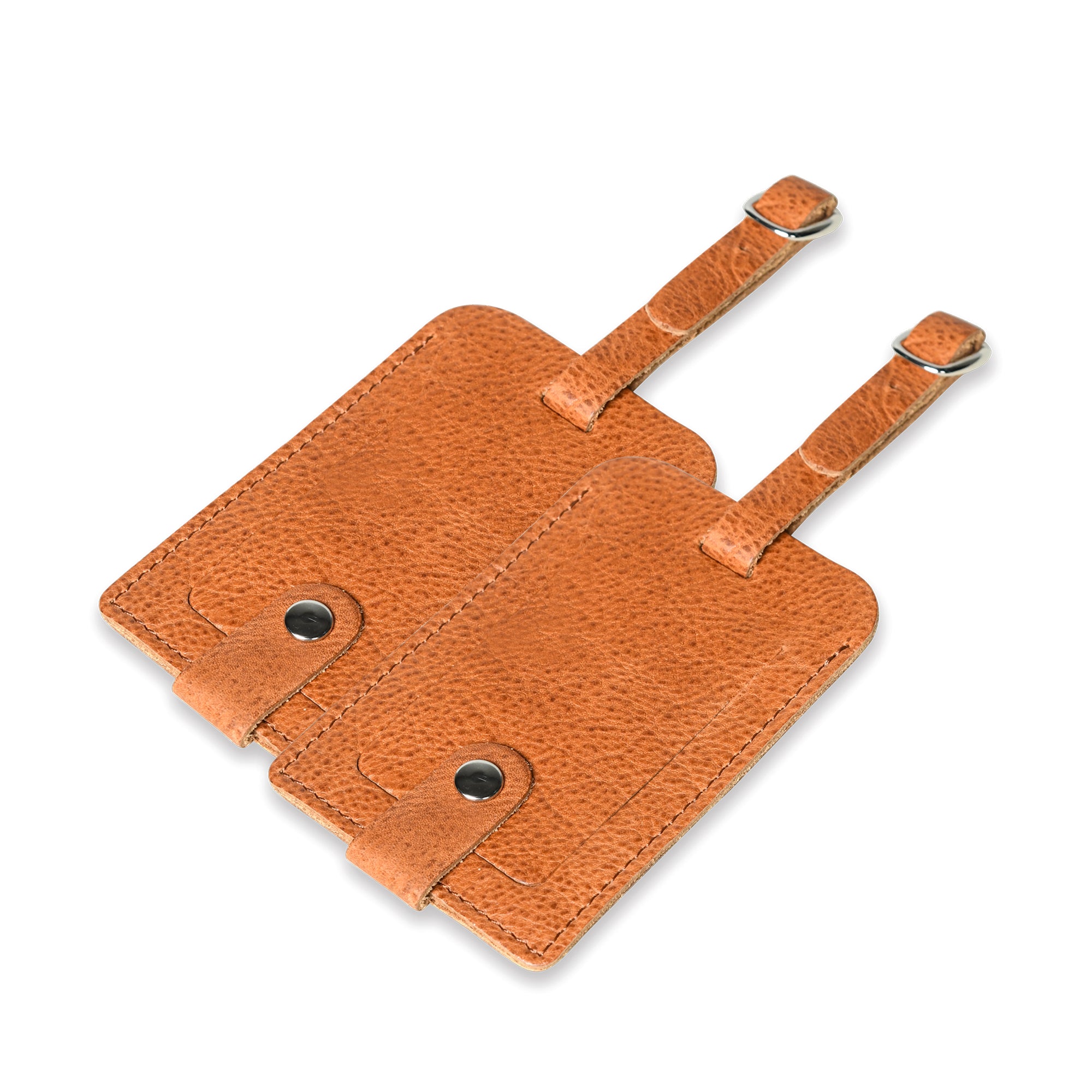 Tan Leather Luggage Tags Set thumbnail 4