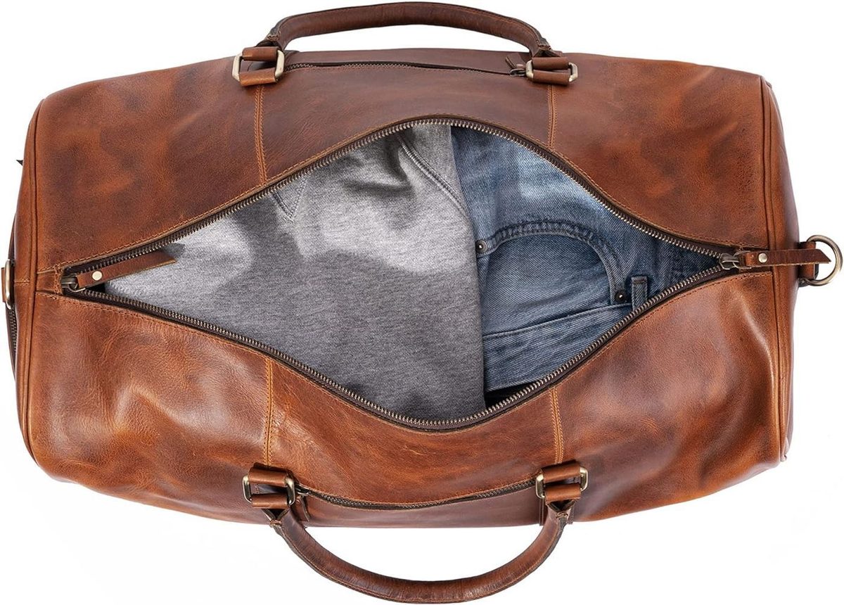 Tan Leather Trolley Bag 44L thumbnail 4