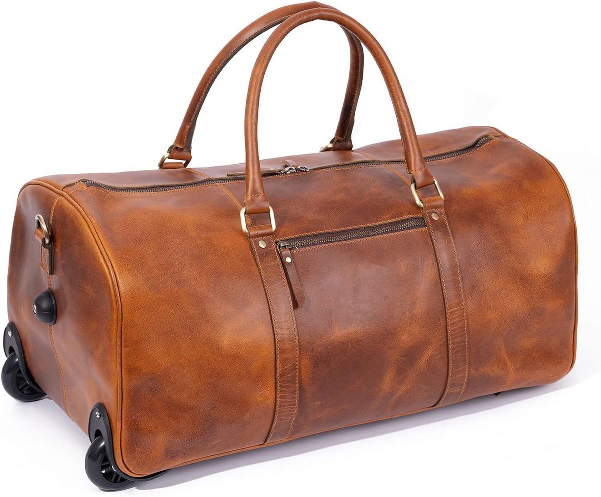 Tan Leather Trolley Bag 44L thumbnail 6