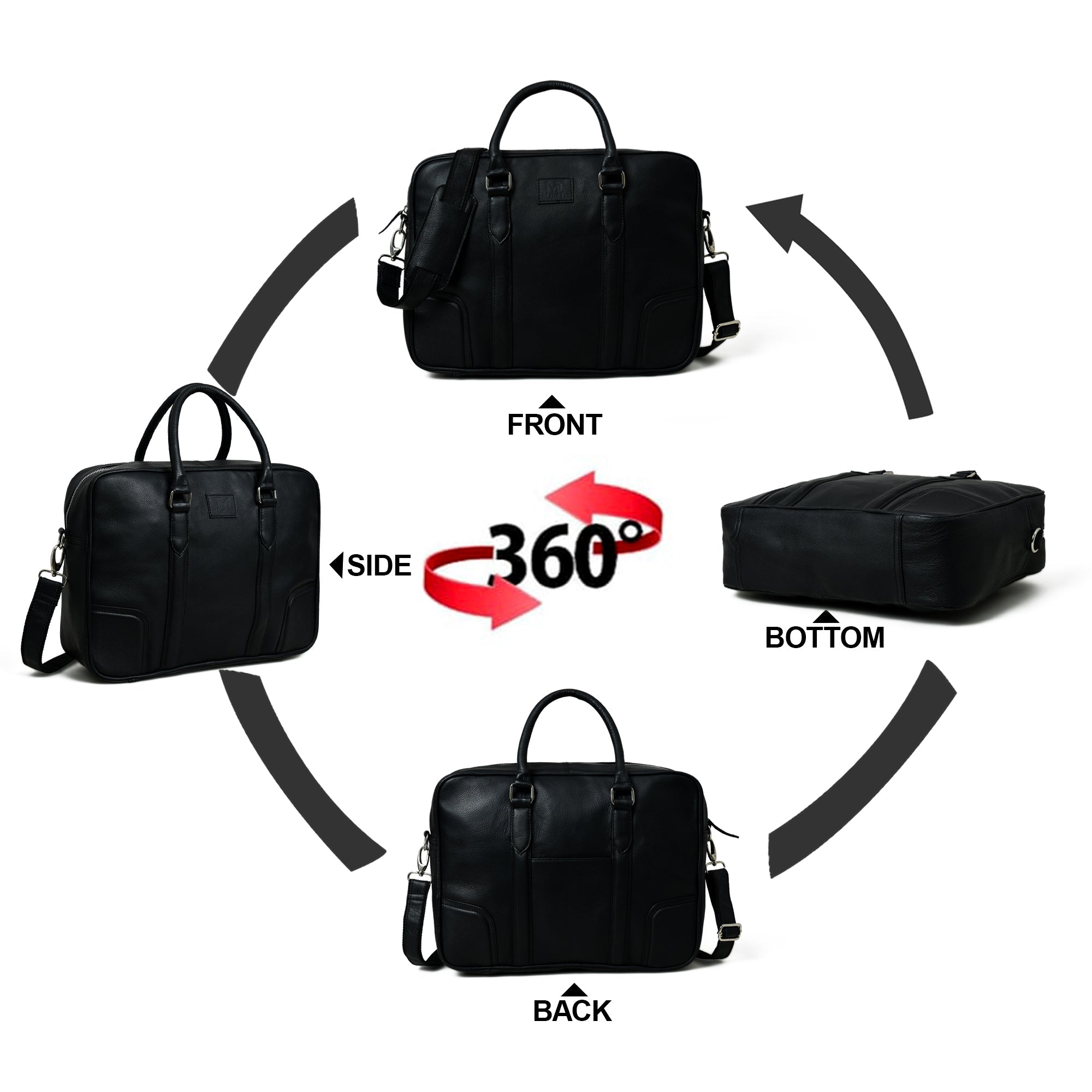 Texas Black Leather Briefcase thumbnail 12