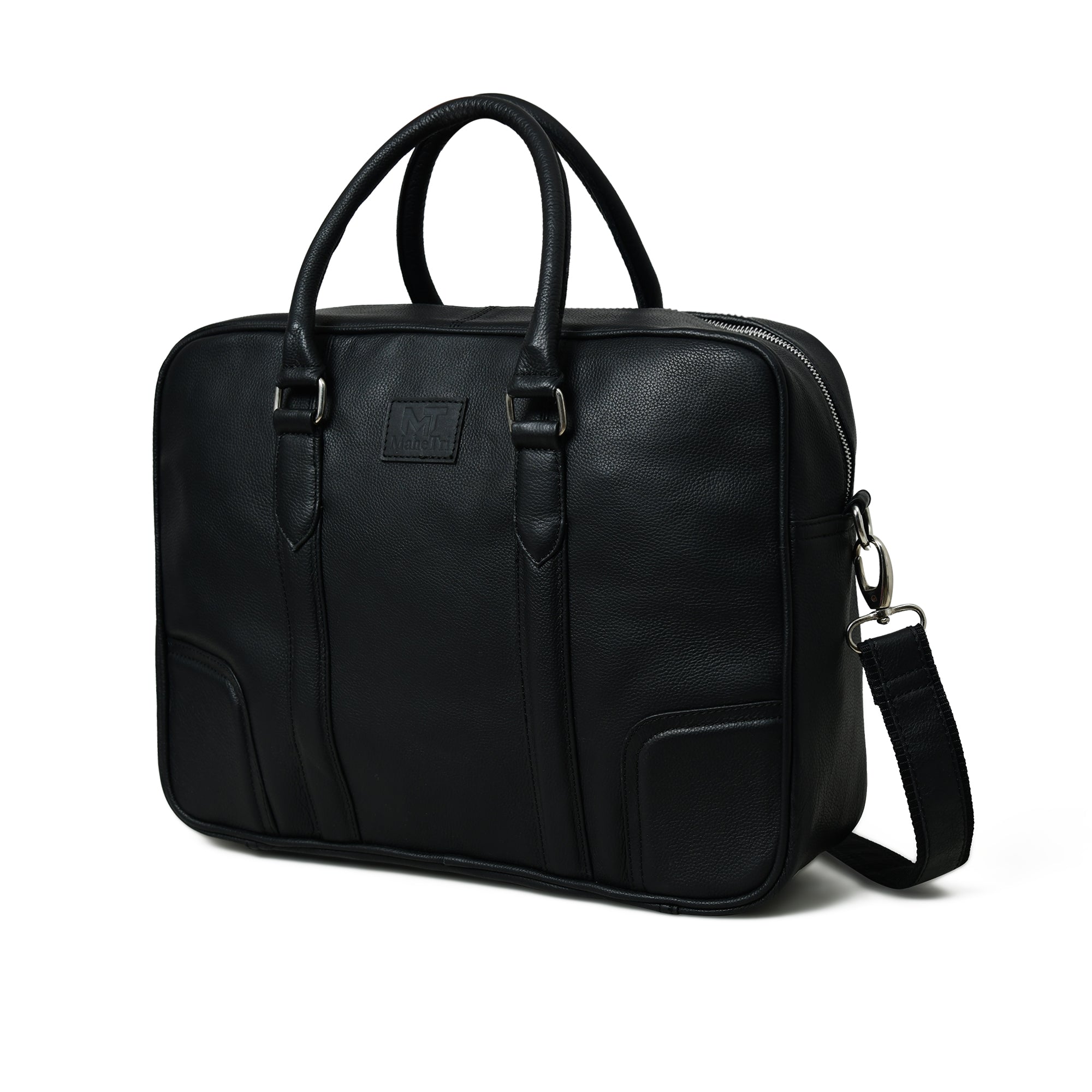 Texas Black Leather Briefcase thumbnail 3