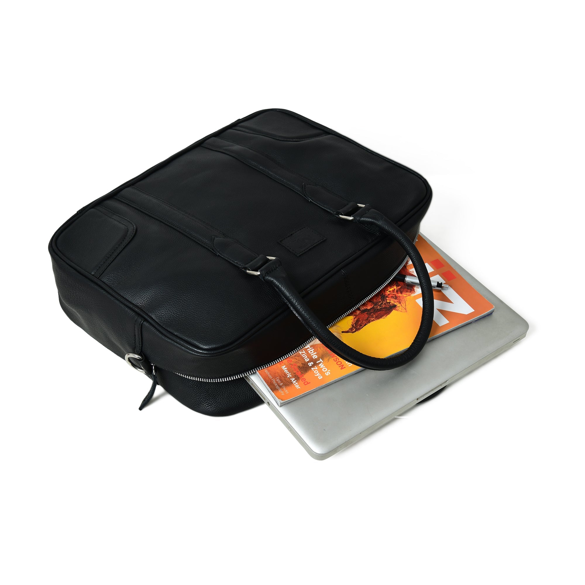Texas Black Leather Briefcase thumbnail 8