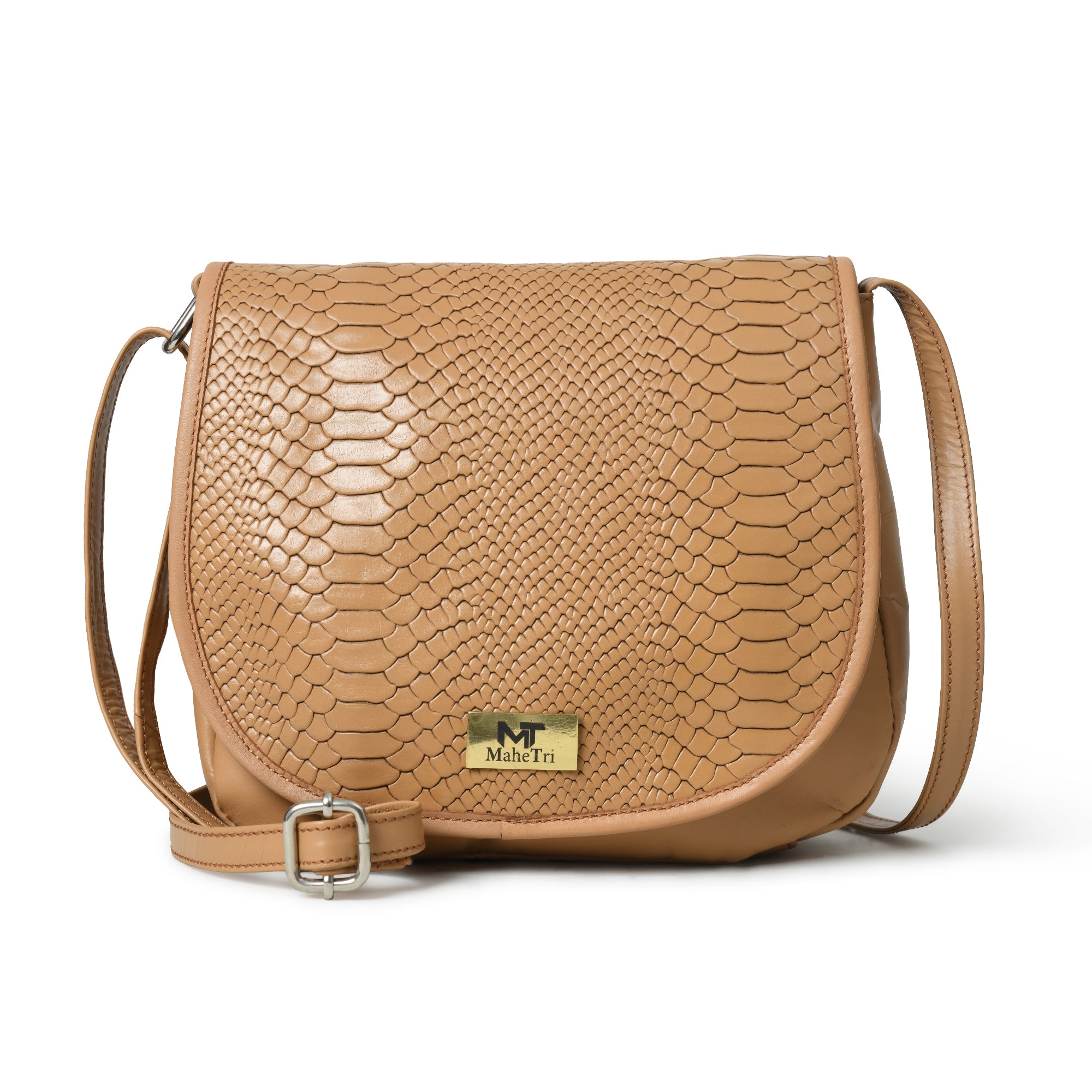 The Croco Satchel - Beige