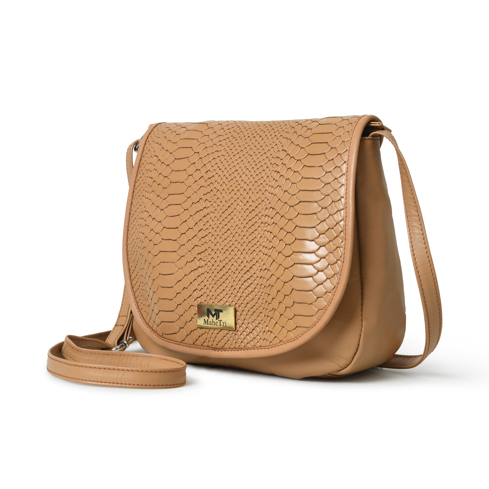 The Croco Satchel - Beige thumbnail 3