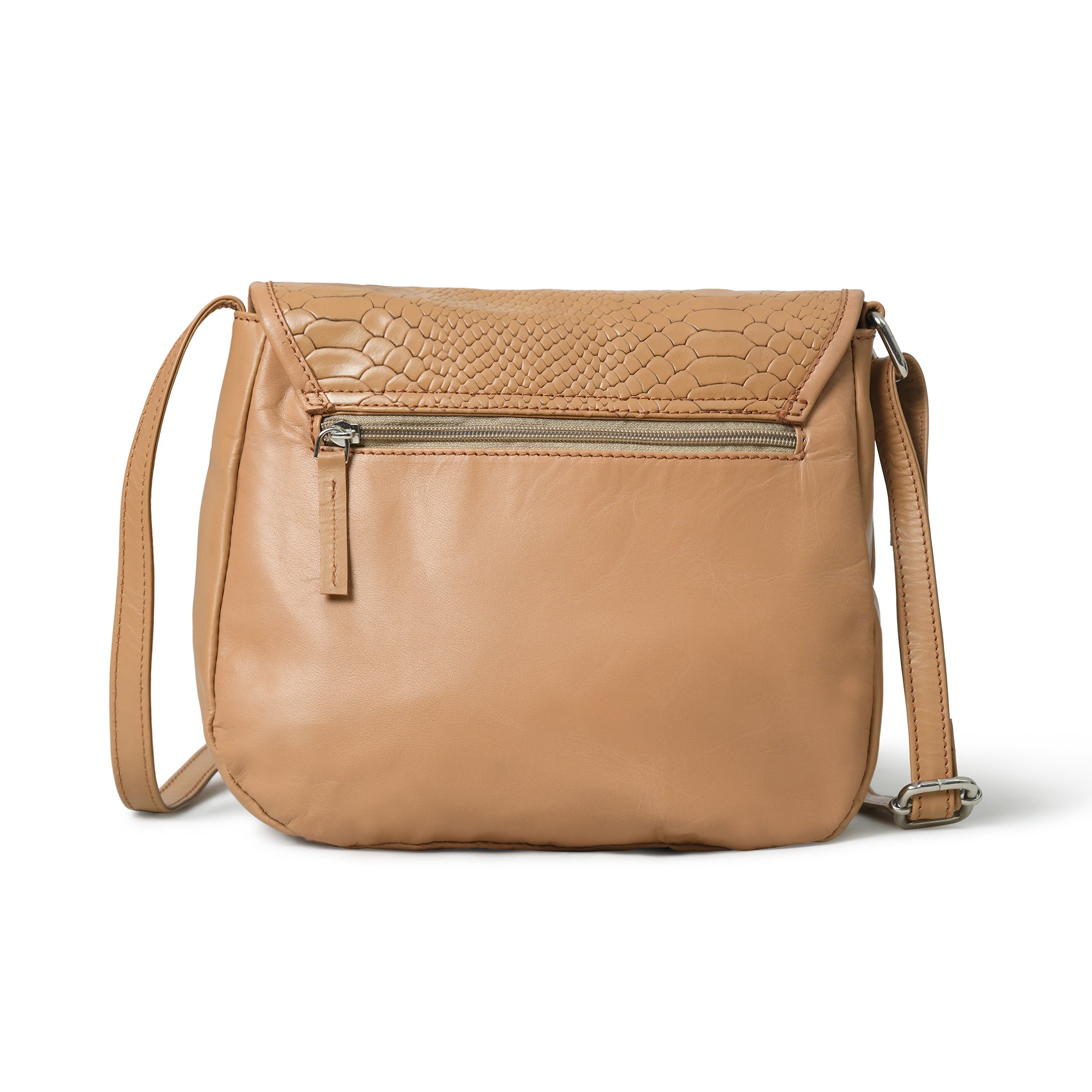 The Croco Satchel - Beige thumbnail 5