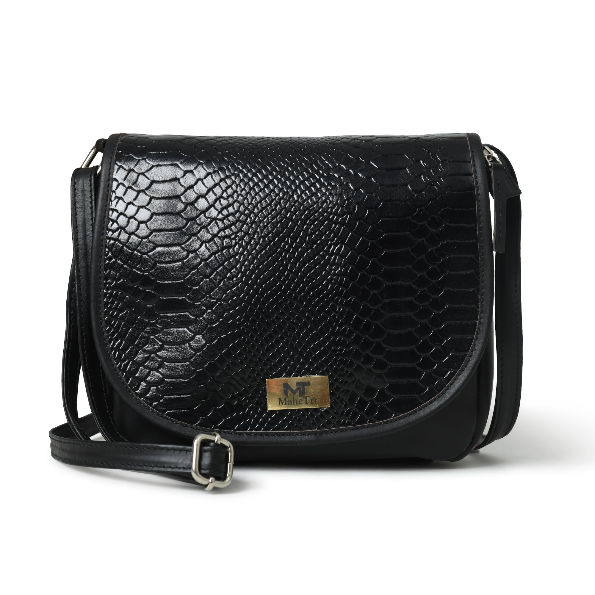 The Croco Satchel - Black
