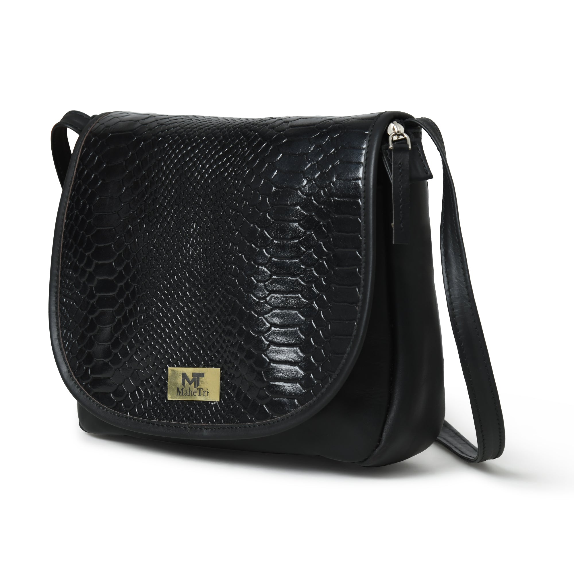 The Croco Satchel - Black thumbnail 3
