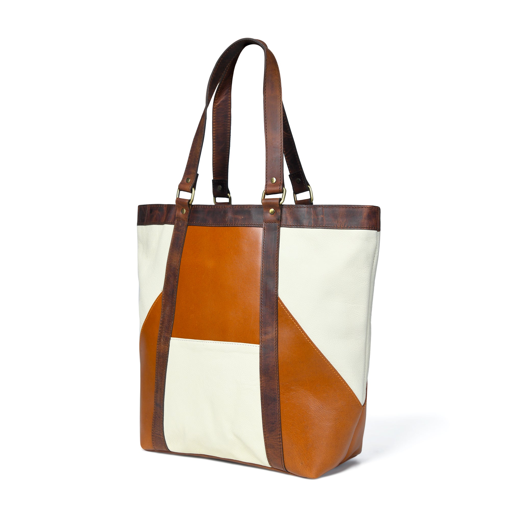 Geometric Design Leather Tote thumbnail 2