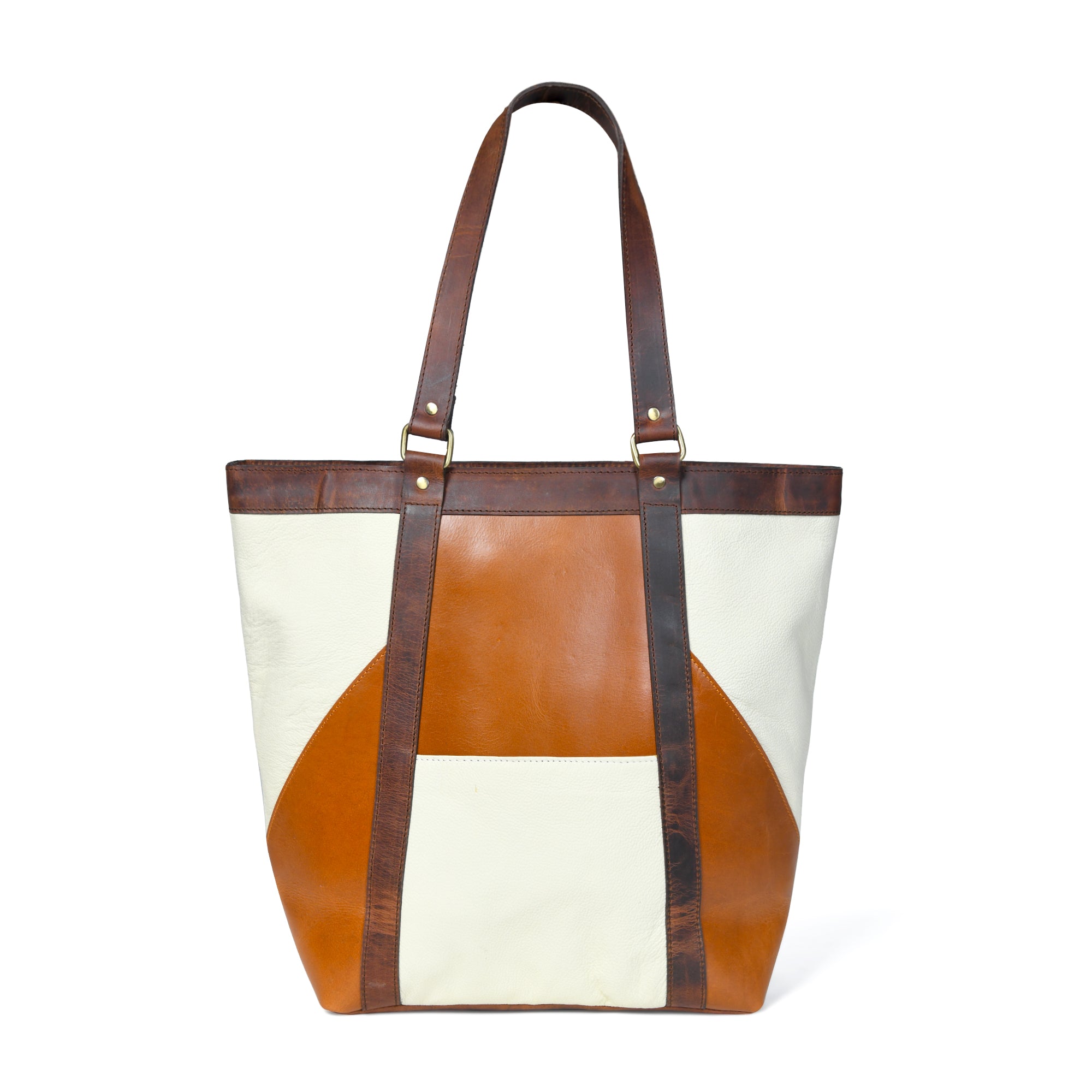 Geometric Design Leather Tote thumbnail 3